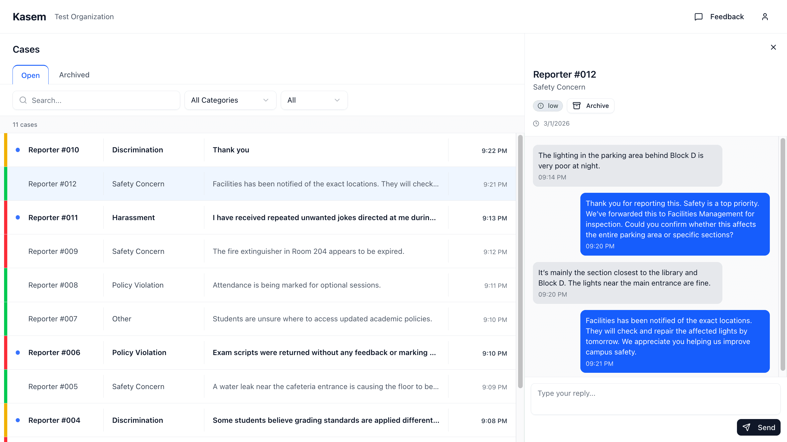 Kasem Dashboard Preview